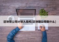 区块链公司计划入局吗[区块链公司做什么]